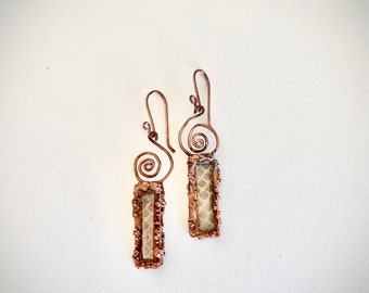 Spiral Snake Skin Druidess Earrings