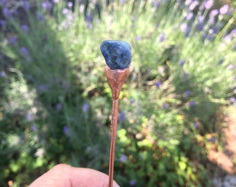 Sodalite Blue Stone Hair Stick Copper