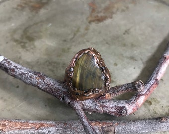 Tigers Eye Copper Ring size 5