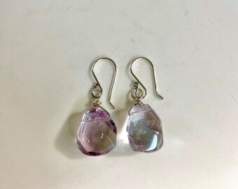 Fluorite Simple Chunky Gemstone Earrings