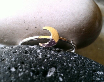 Crescent Moon Stacking Ring in Sterling Silver size 5