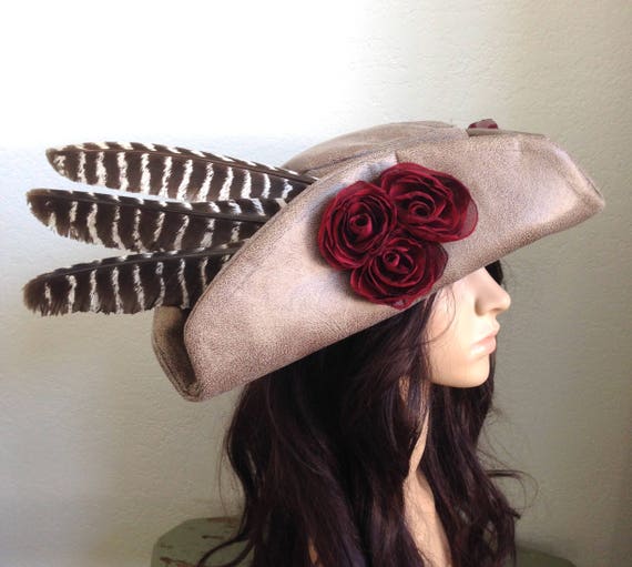 Sombrero pirata elegante marrón de piel sintética para mujer Renaissance  Faire Disfraz de Halloween -  México