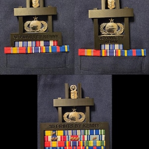 Air Force Occupational Badge Alignment Tool w/ 1 Occupational Badge (Bottom) and 1 Medical Badge (Top) (3,2,1 Width)