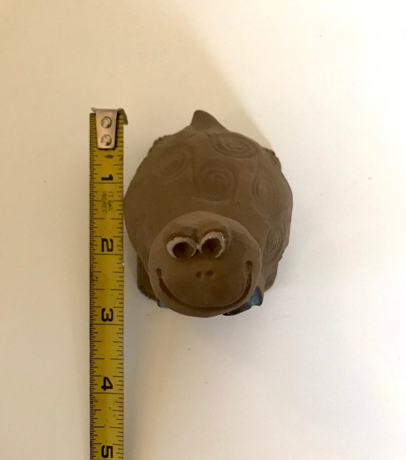 Vintage 60s 70s stoneware frog with bowtie made by PIC USA Pottery