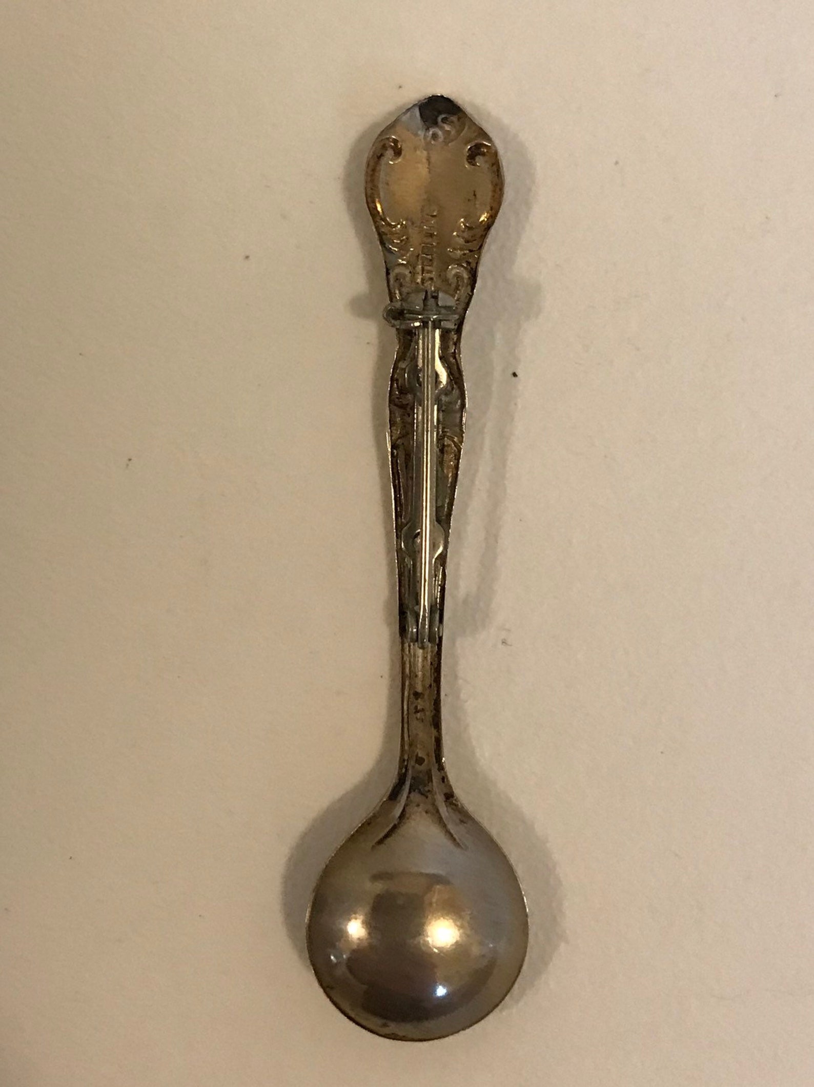 Vintage Spoon Brooch Pin made of Sterling Silver Mini Sugar Etsy