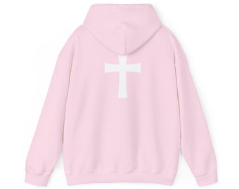 Christian Hoodie 'Faith Over Fear' with Cross Design - Inspirational Religious Sweatshirt, Aesthetic, cute, trendy, Oversized