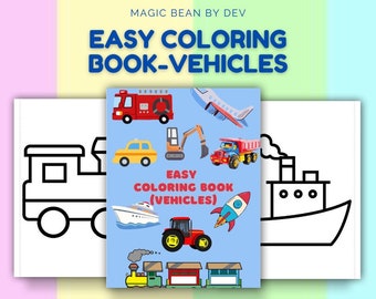 Easy Coloring Book - Vehicles