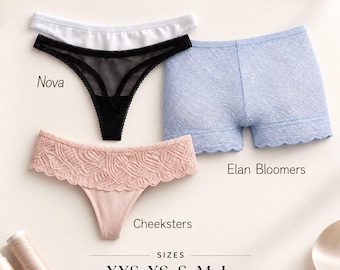 3 in 1 Women’s Panties PDF Pattern | Nova, Cheeksters, Elan Bloomers | Lingerie Sewing Pattern XXS–5XL