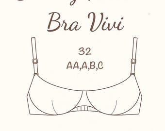 Bra Vivi Schnittmuster PDF – DIY Lingerie, Grösse 32 (AA-C) (Instant Download)