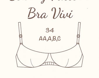 Bra Vivi Schnittmuster - DIY Wäsche, einfach BH mit Bügel (PDF Download)