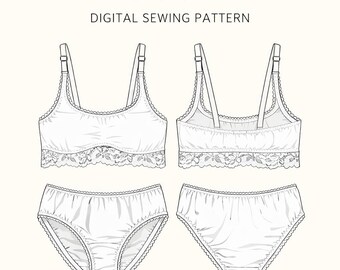 Skin Poetry Set Sewing Pattern (S–XL) | Lingerie PDF Pattern | Bralette & Panties