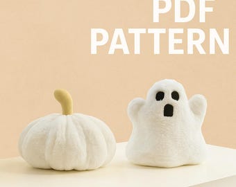 Plüsch Kürbis & Geist Schnittmuster | Halloween Deko (PDF-Schnittmuster)