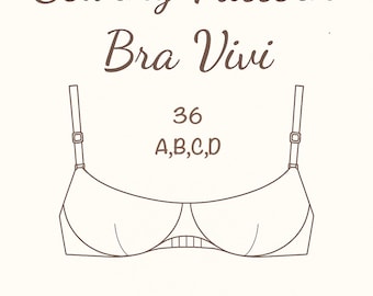 Bra Vivi Schnittmuster PDF: DIY Unterwäsche, Grösse 36 A-D (Instant Download)
