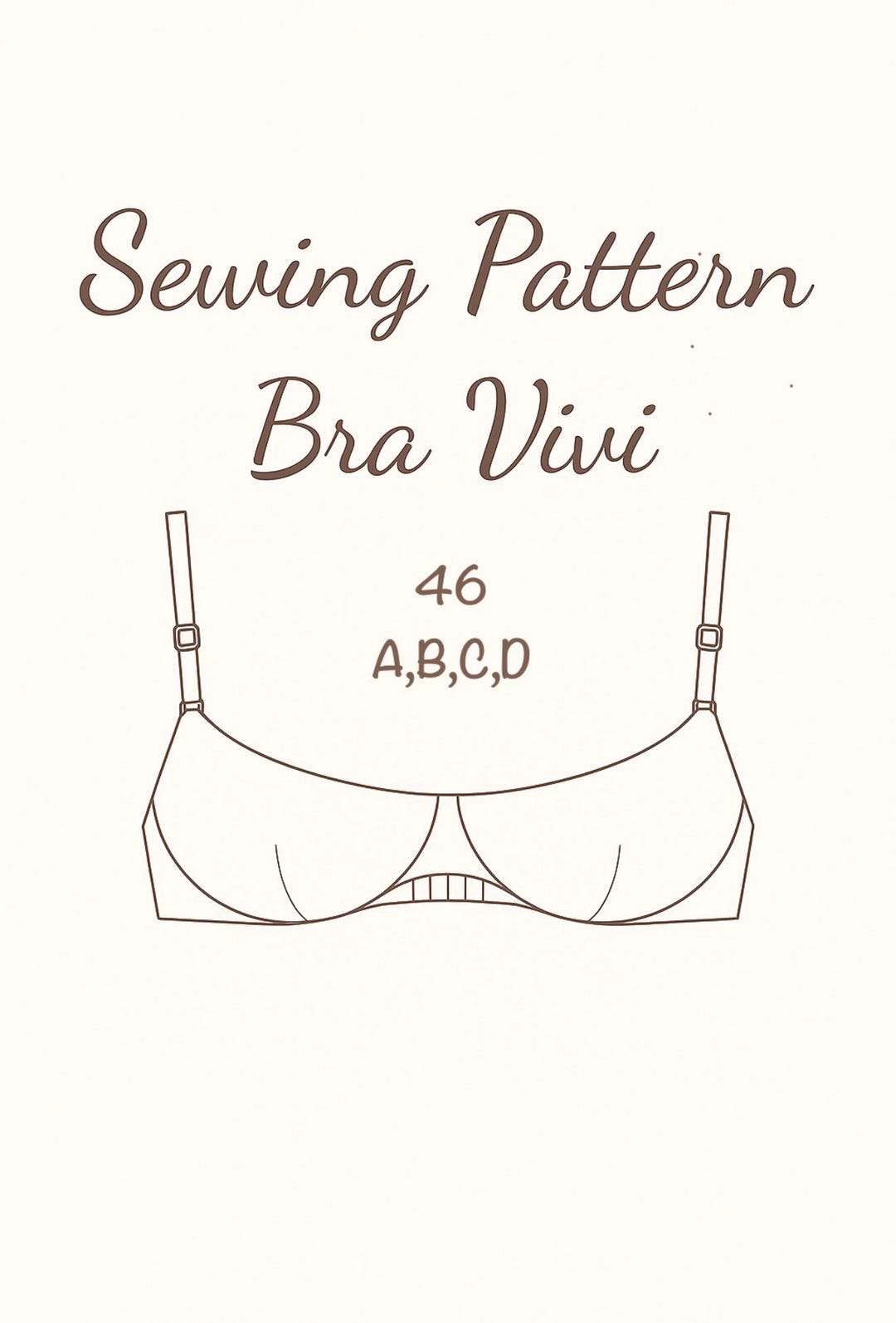 Free Printable Bra Patterns.pdf Bra Vivi Sewing Pattern PDF – Size 46 A-D, Lingerie DIY (instant ...