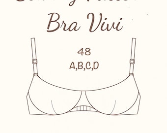 Bra Vivi Schnittmuster PDF: DIY Unterwäsche, Grösse 48 (A-D) (Instant Download)