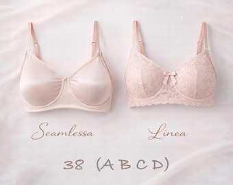 Bra Sewing Pattern 38 (A, B, C, D)• Two-in-One: Seamless Cup + Linea Cup (Single-Seam) • PDF Digital Download