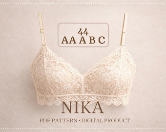 BH NIKA PDF Schnittmuster in Gr.44, bügelloses Bralette (Digitaler Download)