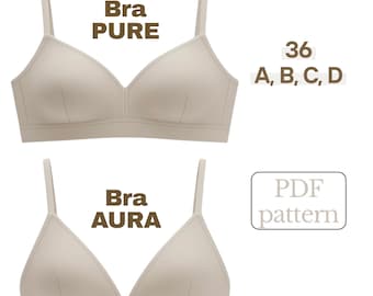 Soft Bra Schnittmuster-Set, Pure & Aura Styles (36 A-D) (PDF-Muster)