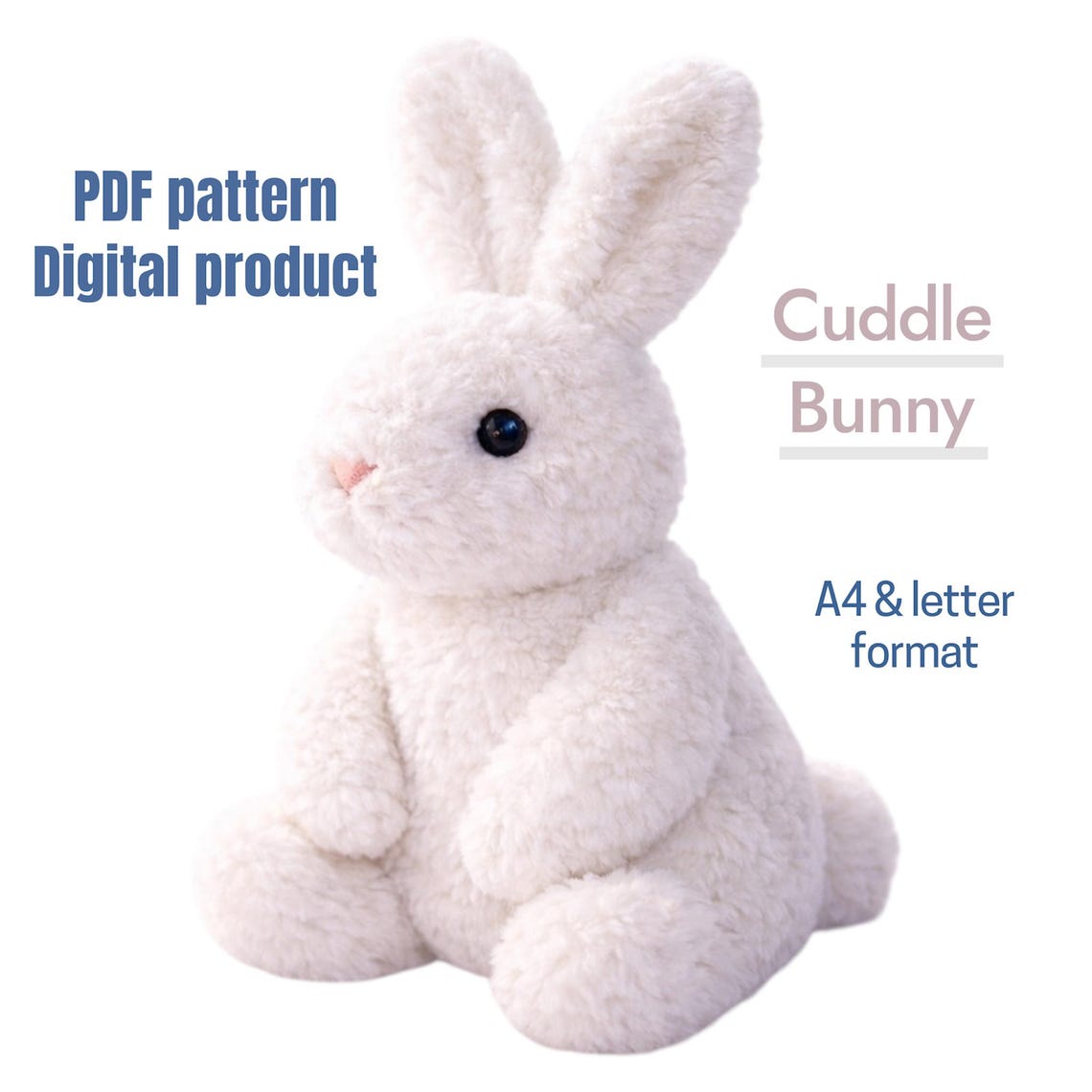 Toy Rabbit Pattern Templates Cuddle Bunny Sewing Pattern | Plush Toy DIY (PDF Download, A4/US Letter ...