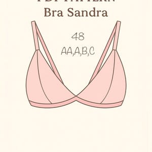 Bra SANDRA Sewing Pattern: Beginner Lingerie, Size 48 (PDF Pattern)