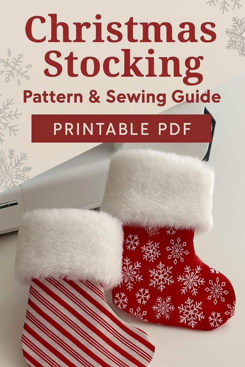 Christmas Stocking Sewing Guide PDF — Handmade Fireplace Sock Tutorial ...