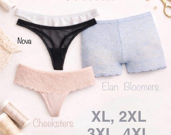 3 in 1 Damenunterhosen PDF Nähanleitung | Nova, Cheeksters, Elan Bloomers | Damenunterwäsche Schnittmuster XL–4XL