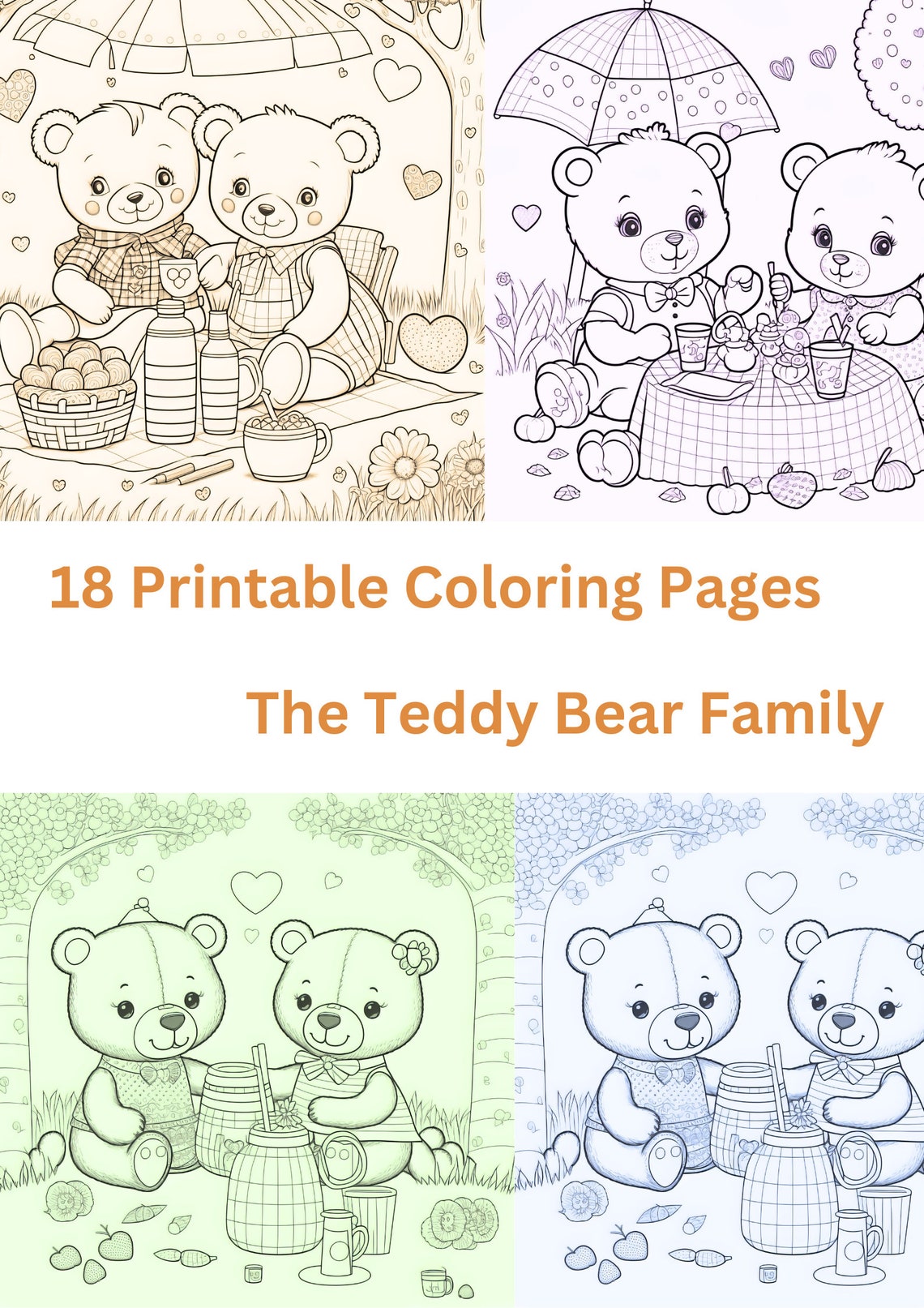 Printable Coloring Pages, Coloring Book for Children, the Teddy Bear ...