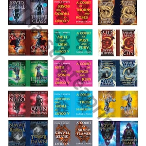 15pcs Sarah J. Maas miniature Book Covers | Perfect for TBR Book Jar or Miniature Bookcase | Reading Tracker | Book Nook