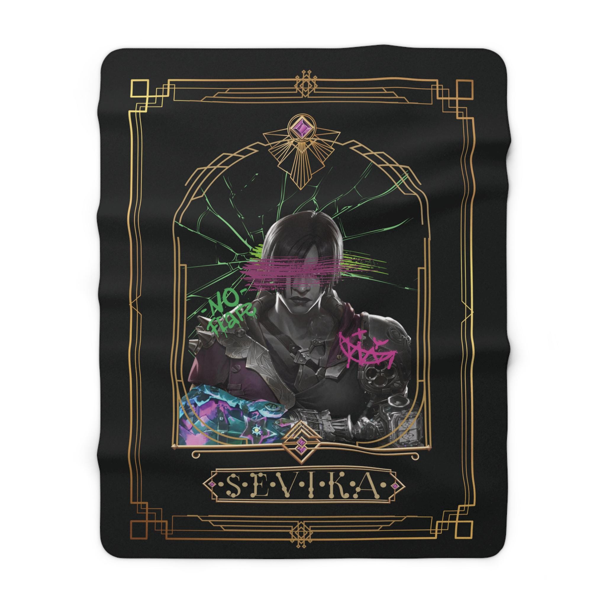 Sevika Arcane inspired Blanket, Vi jinx powder blanket, gamer Gift, gamer blanket, geeky gift, geeky blanket, cozy gamer blanket,