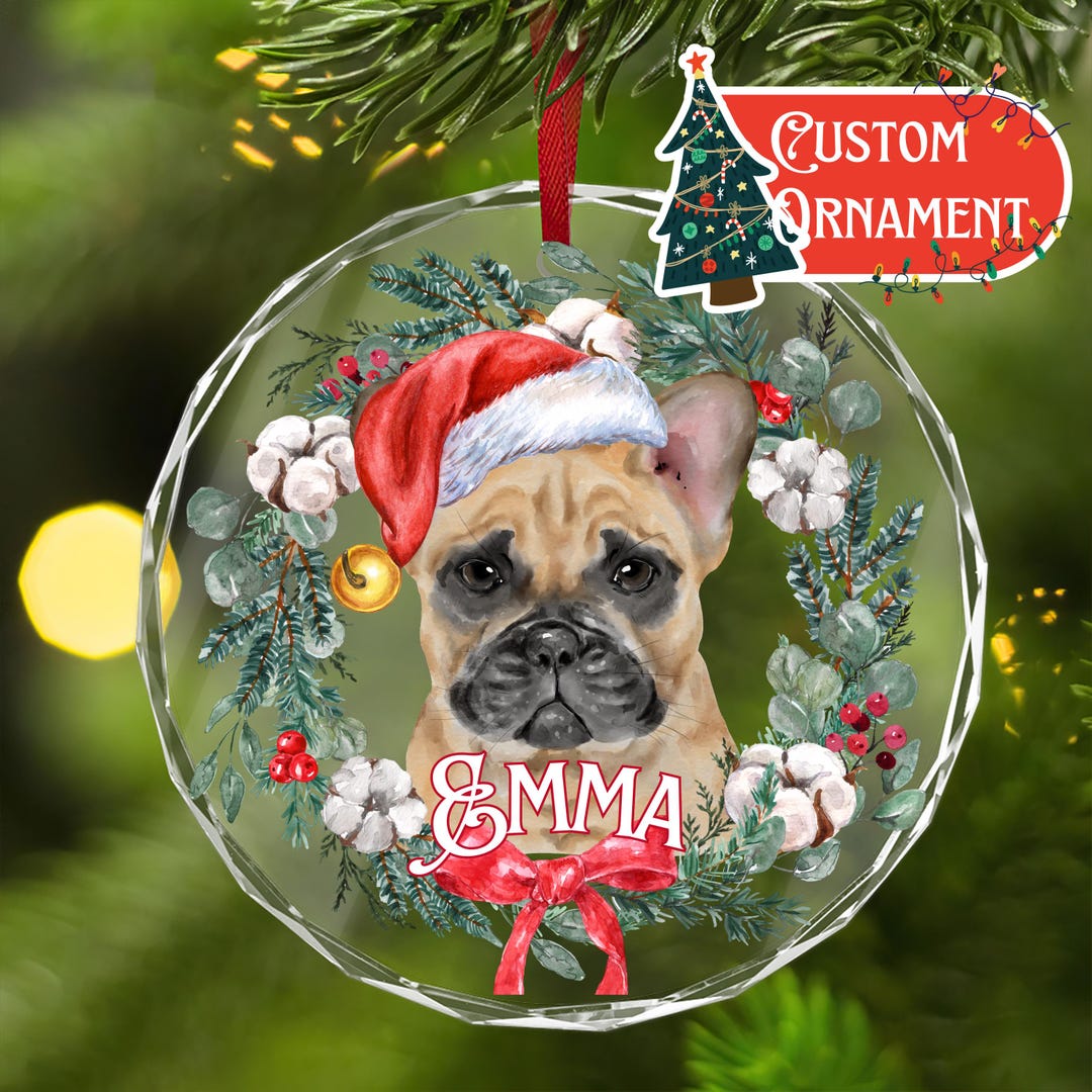 Hand-painted Dog Portrait Ornament: Personalized Pet Memorial Gift