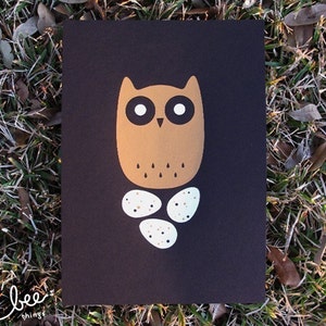 long-eared owl limited edition screen print image 2