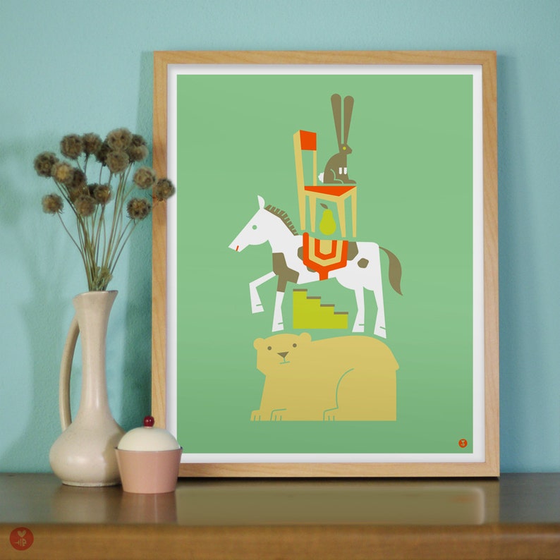 hare chair pear mare bear limited edition print image 4