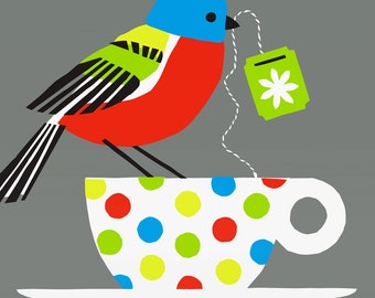 painted bunting large limited edition print