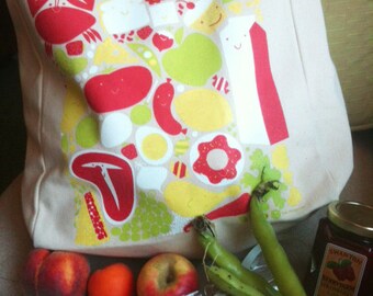happy groceries reusable tote