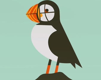 puffin large limited edition print