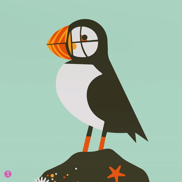 puffin large limited edition print