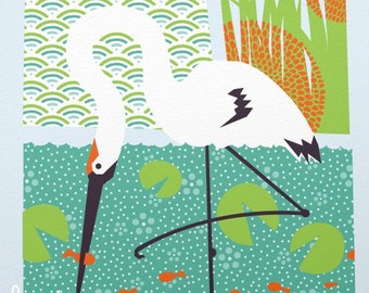 whooping crane limited edition print