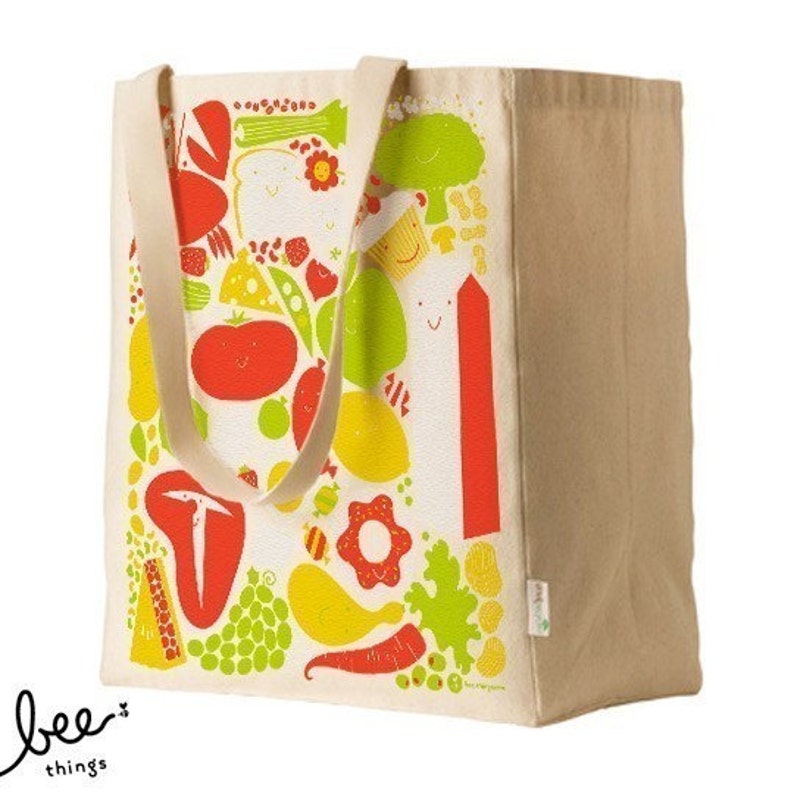 happy groceries reusable tote image 2