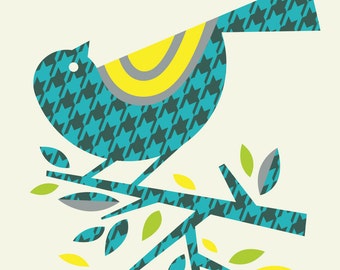 houndstooth warbler pattern print
