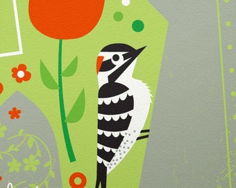 garden woodpecker limited edition print