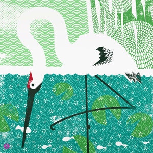 whooping crane large limited edition print