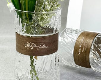 Personalized Engagement Glass Vase Home Decor, Custom Commemorative Wedding Bridesmaid Proposal Vase, Custom Glass Vases Proposal Party Gift