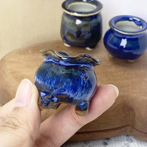 Niedliche Miniatur-Keramik-Pflanzer-Set für Sukkulenten-Topfgeschenke, einzigartige Mini-Blumentöpfe für Desktop-Dekor-Geschenke, kleine Blumen-Tonwarenvasen-Geschenke