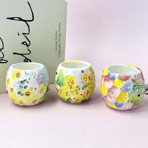 Niedliche Miniatur-Keramik-Pflanzer-Set für Sukkulenten-Topfgeschenke, einzigartige Mini-Blumentöpfe für Desktop-Dekor-Geschenke, kleine Blumen-Tonwarenvasen-Geschenke