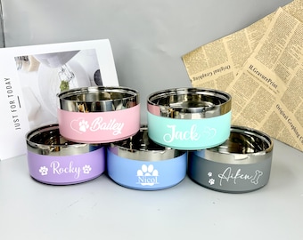 Personalized Name Dog Bowl, Custom Dog Feeder Bowls Pet Dog Cat Gifts, Personalized Stainless Steel Pet Bowl with Name Gift for Pet Lovers