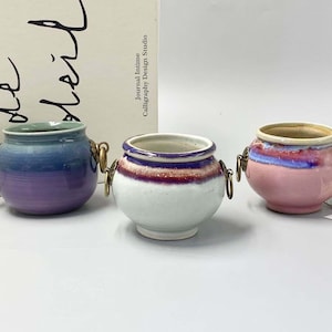 Niedliche Miniatur-Keramik-Pflanzer-Set für Sukkulenten-Topfgeschenke, einzigartige Mini-Blumentöpfe für Desktop-Dekor-Geschenke, kleine Blumen-Tonwarenvasen-Geschenke