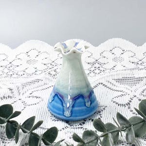 Cute Mini Ceramic Vase Table Decor Gift for Her, Unique Handmade Mommy Pot Desktop Art Tiny Vases for Dry Flowers, Miniature Vase Lover Gift