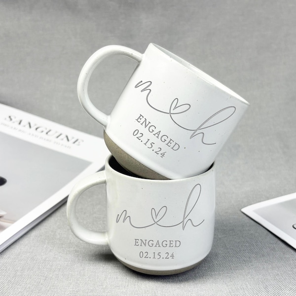 Tazza in ceramica personalizzata per il fidanzamento, regalo di fidanzamento, tazza da matrimonio personalizzata, regalo per gli sposi novelli, tazza in ceramica personalizzata per il matrimonio, regalo per la festa nuziale