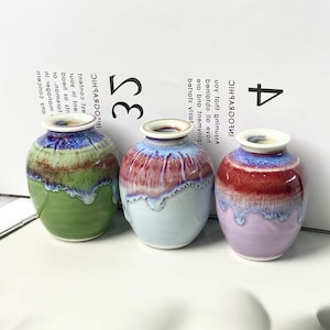 Cute Mini Ceramic Vase Table Decor Gift for Her, Handmade Mommy Pot Desktop Art Tiny Vases for Dry Flowers, Miniature Vase Lover Gifts.