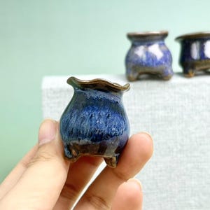 Niedliche Miniatur-Keramik-Pflanzer-Set für Sukkulenten-Topfgeschenke, einzigartige Mini-Blumentöpfe für Desktop-Dekor-Geschenke, kleine Blumen-Tonwarenvasen-Geschenke
